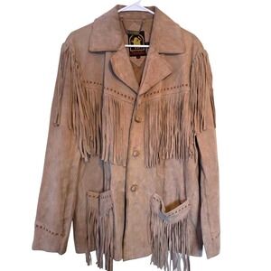 El Toro Bravo Genuine Leather Suede Fringe Western Jacket Size 44